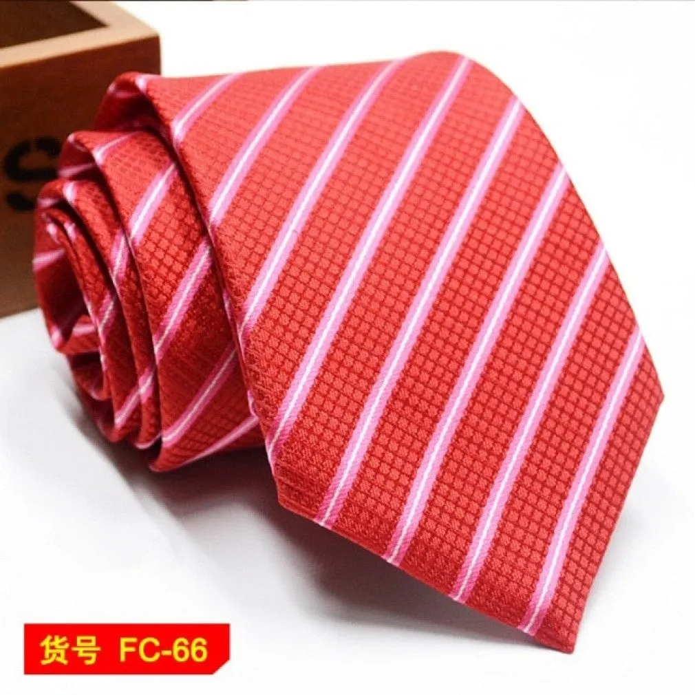 ContiNent 33 Styles Men Ties Solid Color Stripe Flower Floral 8cm Jacquard Necktie Accessories Daily Wear Cravat Wedding Party Gift