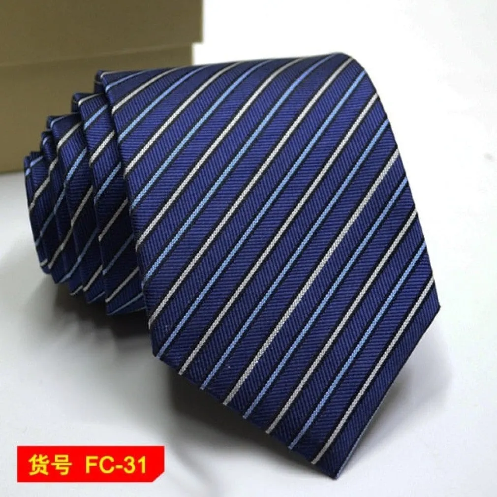 ContiNent 33 Styles Men Ties Solid Color Stripe Flower Floral 8cm Jacquard Necktie Accessories Daily Wear Cravat Wedding Party Gift