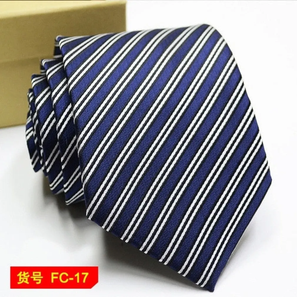 ContiNent 33 Styles Men Ties Solid Color Stripe Flower Floral 8cm Jacquard Necktie Accessories Daily Wear Cravat Wedding Party Gift