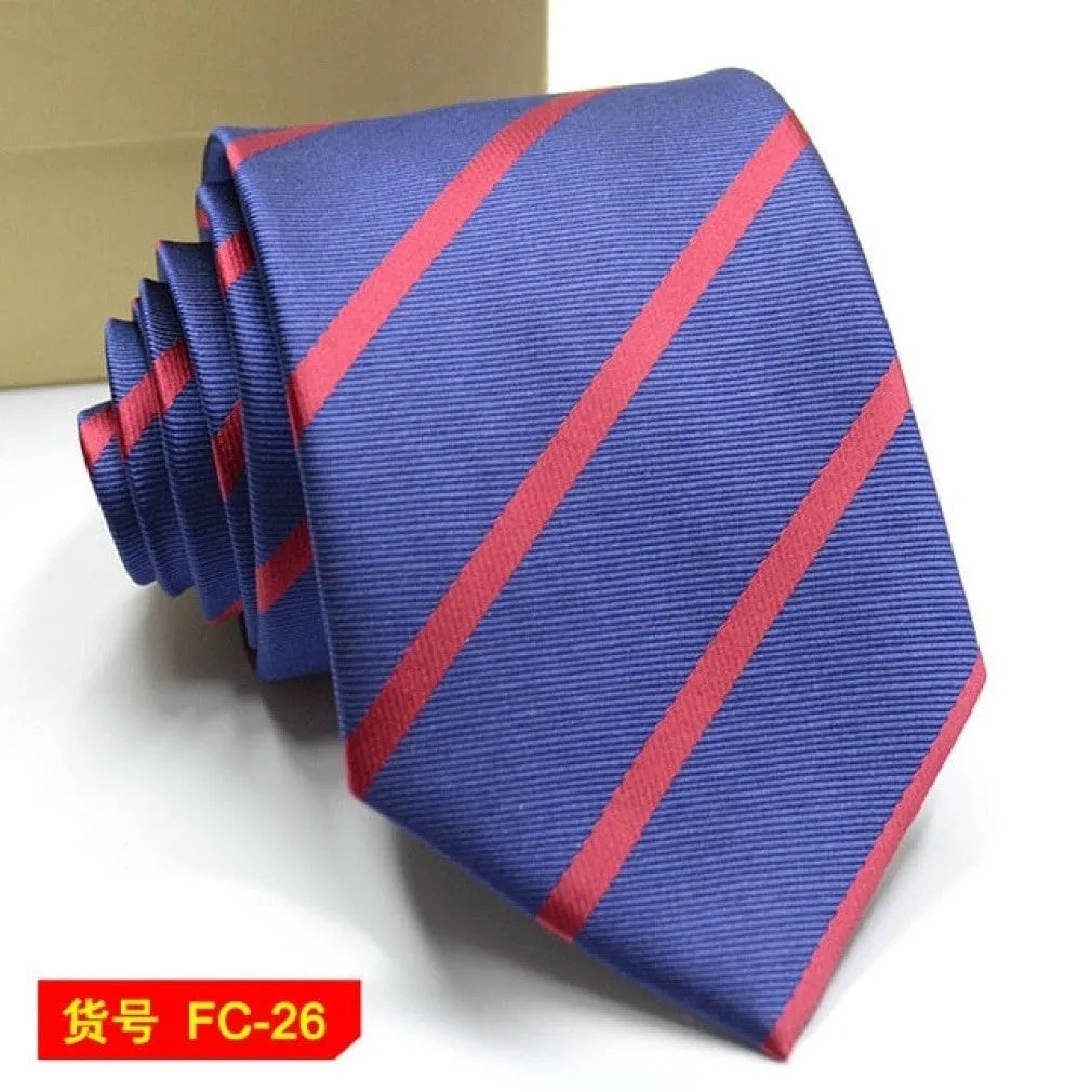 ContiNent 33 Styles Men Ties Solid Color Stripe Flower Floral 8cm Jacquard Necktie Accessories Daily Wear Cravat Wedding Party Gift