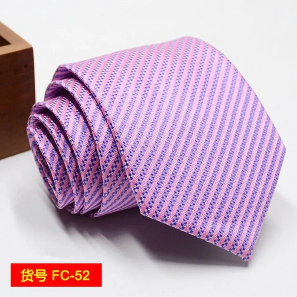 ContiNent 33 Styles Men Ties Solid Color Stripe Flower Floral 8cm Jacquard Necktie Accessories Daily Wear Cravat Wedding Party Gift