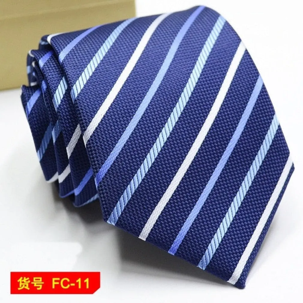 ContiNent 33 Styles Men Ties Solid Color Stripe Flower Floral 8cm Jacquard Necktie Accessories Daily Wear Cravat Wedding Party Gift