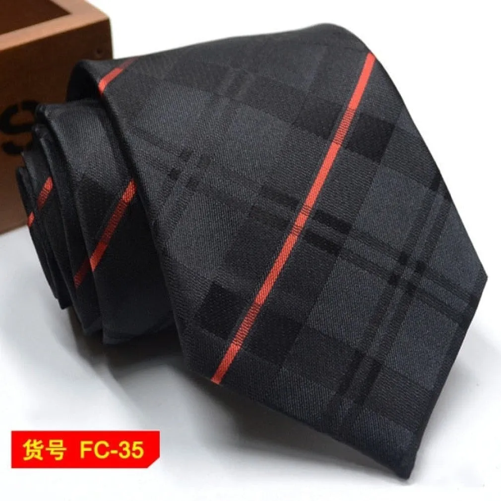 ContiNent 33 Styles Men Ties Solid Color Stripe Flower Floral 8cm Jacquard Necktie Accessories Daily Wear Cravat Wedding Party Gift