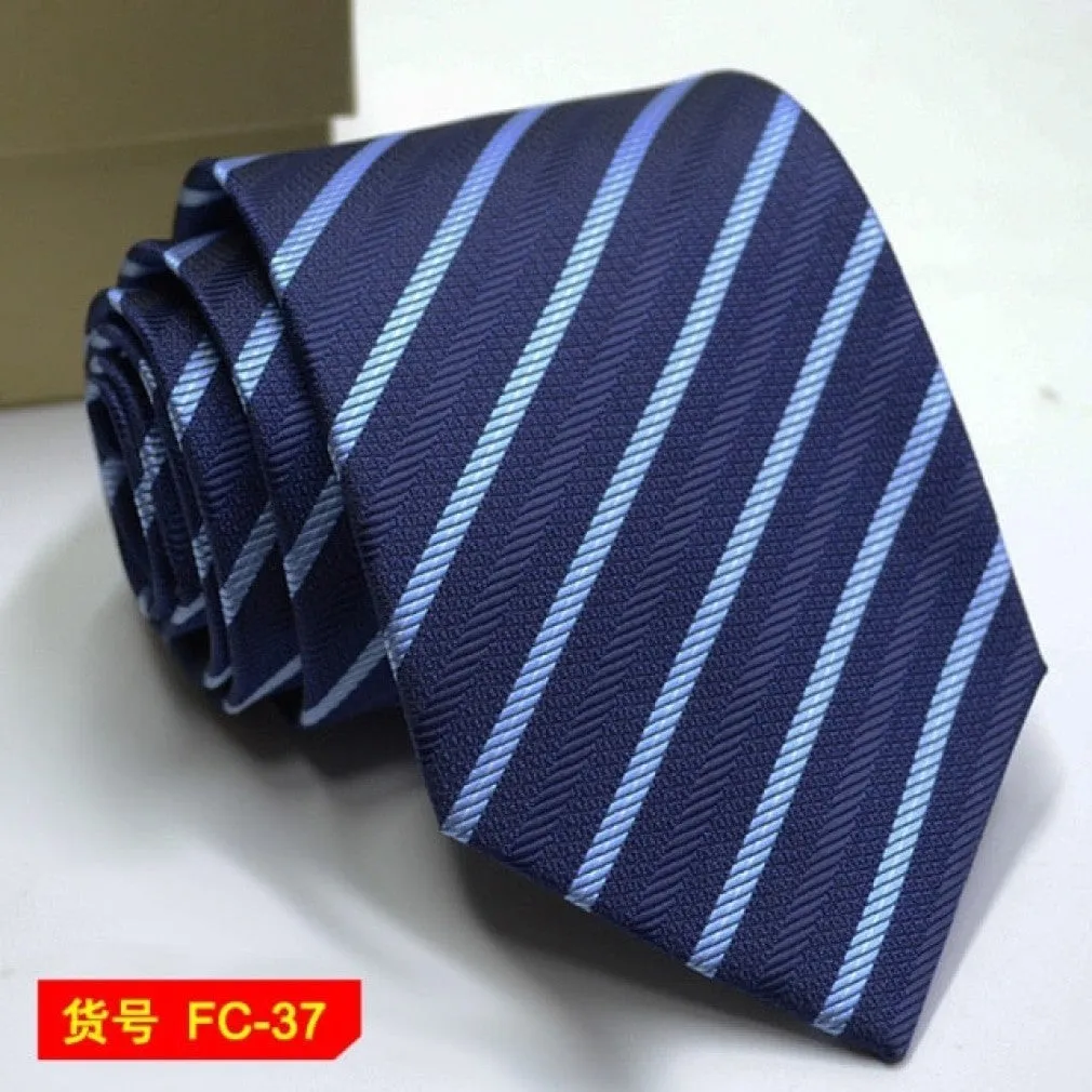 ContiNent 33 Styles Men Ties Solid Color Stripe Flower Floral 8cm Jacquard Necktie Accessories Daily Wear Cravat Wedding Party Gift