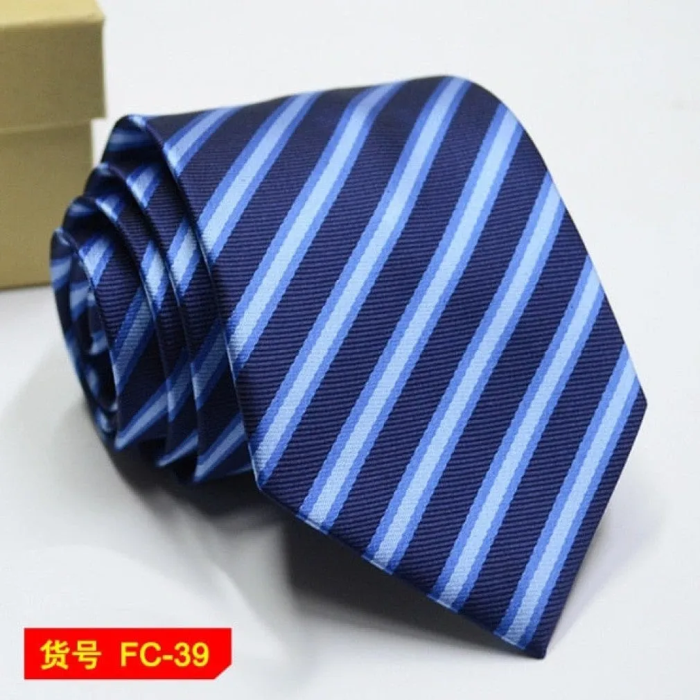 ContiNent 33 Styles Men Ties Solid Color Stripe Flower Floral 8cm Jacquard Necktie Accessories Daily Wear Cravat Wedding Party Gift