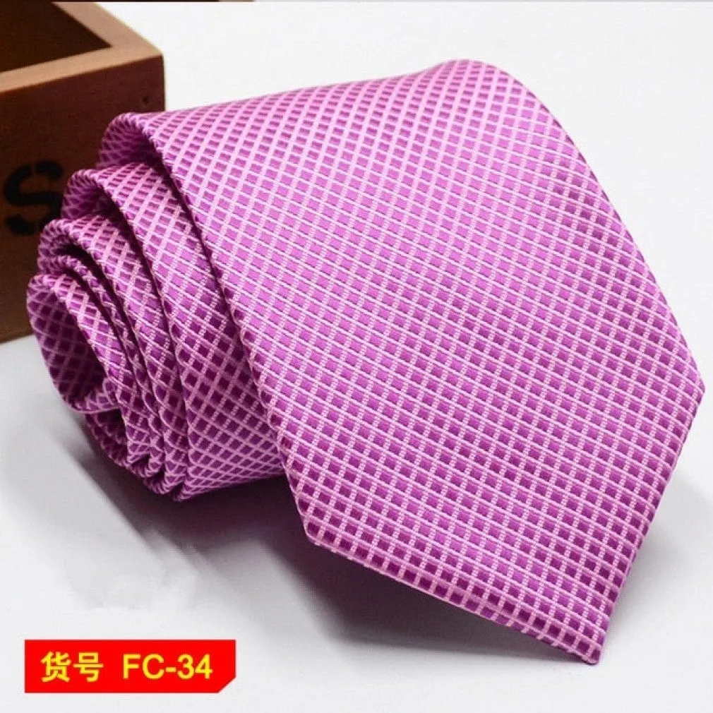 ContiNent 33 Styles Men Ties Solid Color Stripe Flower Floral 8cm Jacquard Necktie Accessories Daily Wear Cravat Wedding Party Gift