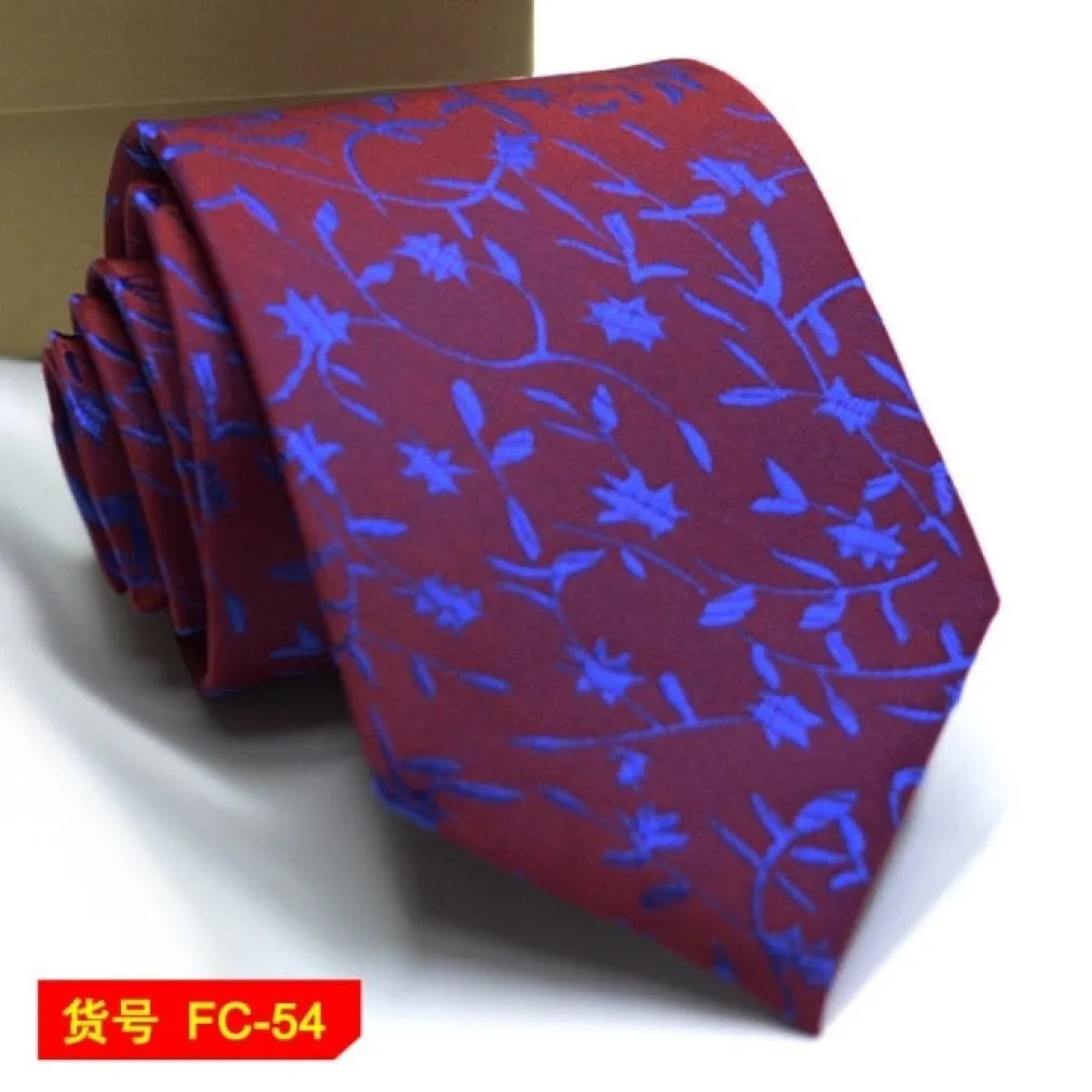 ContiNent 33 Styles Men Ties Solid Color Stripe Flower Floral 8cm Jacquard Necktie Accessories Daily Wear Cravat Wedding Party Gift