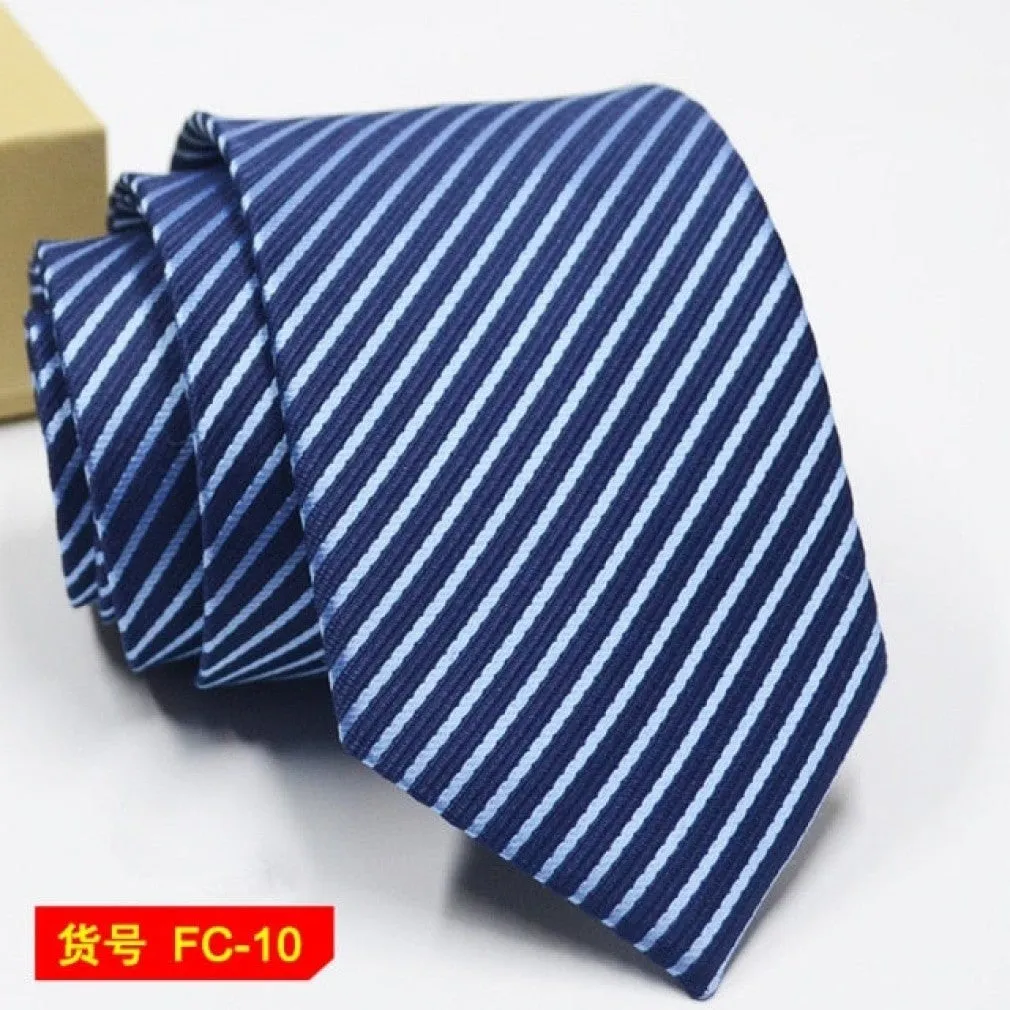 ContiNent 33 Styles Men Ties Solid Color Stripe Flower Floral 8cm Jacquard Necktie Accessories Daily Wear Cravat Wedding Party Gift