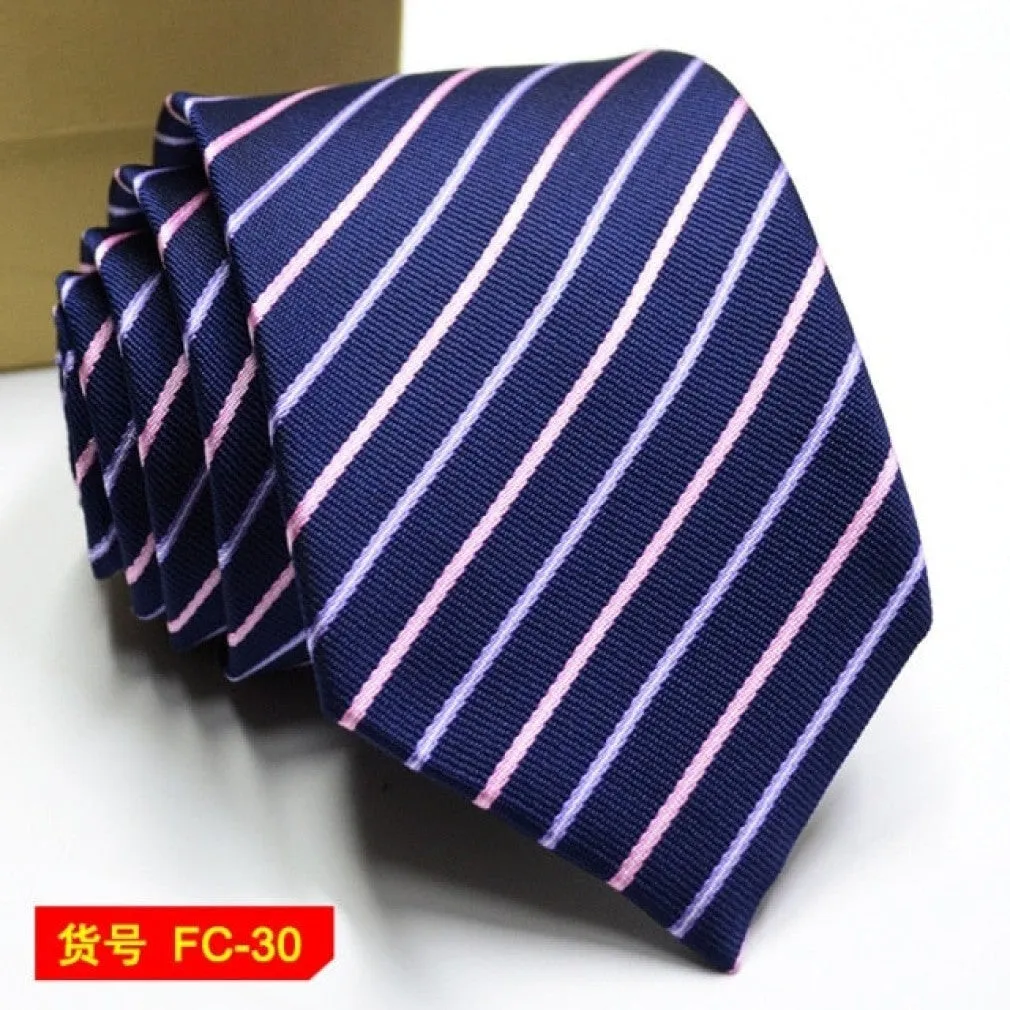 ContiNent 33 Styles Men Ties Solid Color Stripe Flower Floral 8cm Jacquard Necktie Accessories Daily Wear Cravat Wedding Party Gift