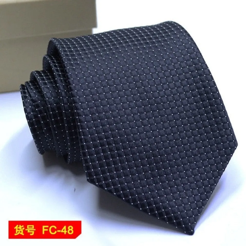 ContiNent 33 Styles Men Ties Solid Color Stripe Flower Floral 8cm Jacquard Necktie Accessories Daily Wear Cravat Wedding Party Gift