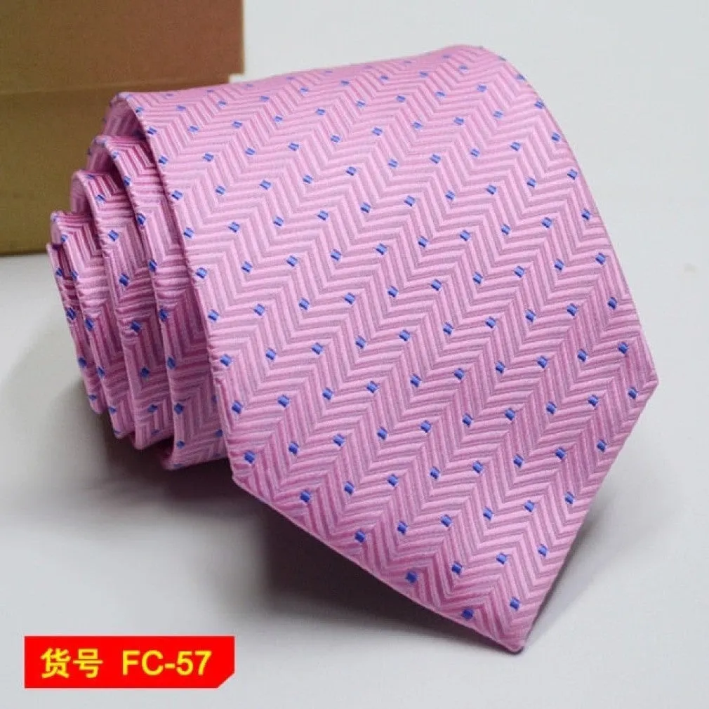 ContiNent 33 Styles Men Ties Solid Color Stripe Flower Floral 8cm Jacquard Necktie Accessories Daily Wear Cravat Wedding Party Gift