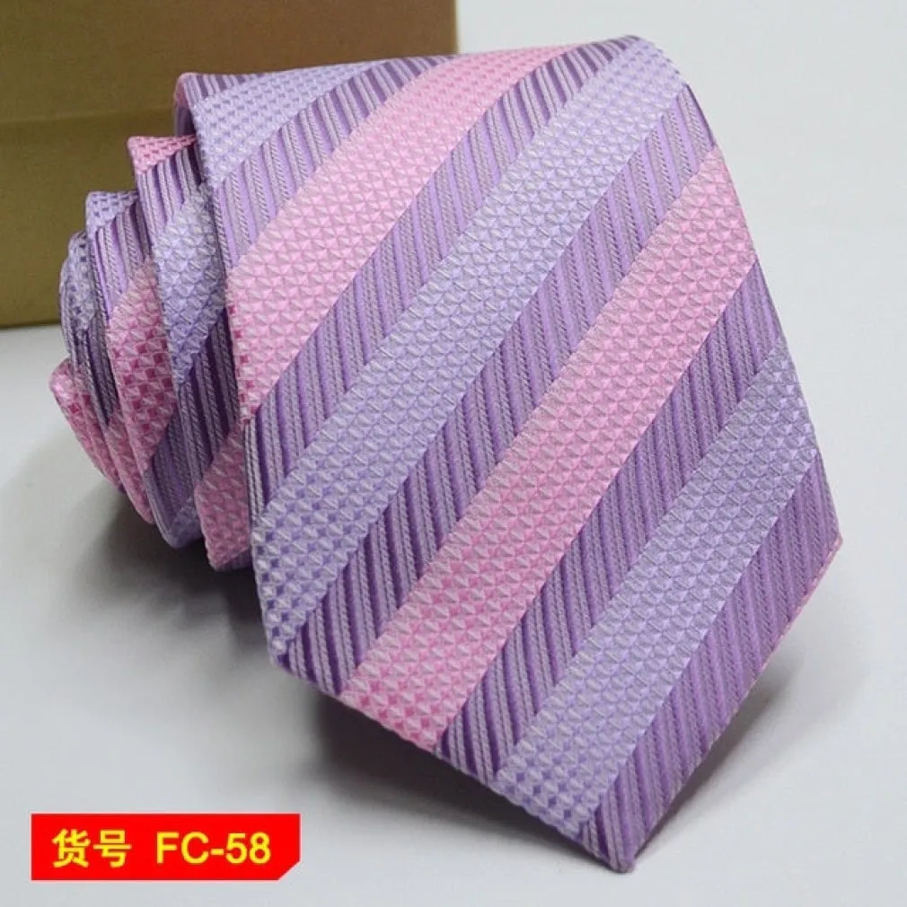 ContiNent 33 Styles Men Ties Solid Color Stripe Flower Floral 8cm Jacquard Necktie Accessories Daily Wear Cravat Wedding Party Gift