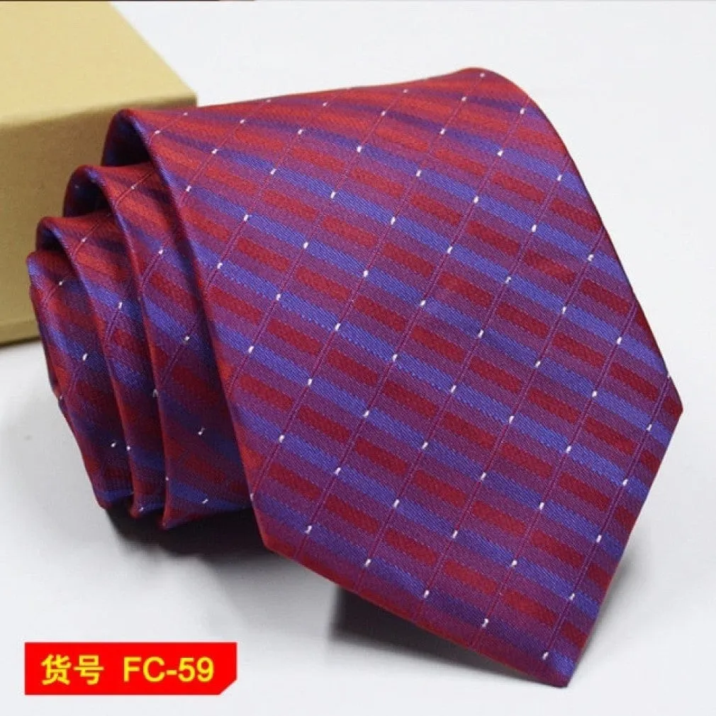 ContiNent 33 Styles Men Ties Solid Color Stripe Flower Floral 8cm Jacquard Necktie Accessories Daily Wear Cravat Wedding Party Gift