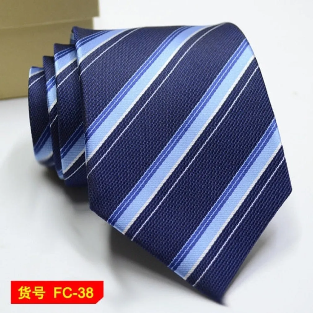 ContiNent 33 Styles Men Ties Solid Color Stripe Flower Floral 8cm Jacquard Necktie Accessories Daily Wear Cravat Wedding Party Gift