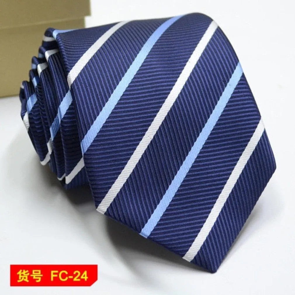 ContiNent 33 Styles Men Ties Solid Color Stripe Flower Floral 8cm Jacquard Necktie Accessories Daily Wear Cravat Wedding Party Gift