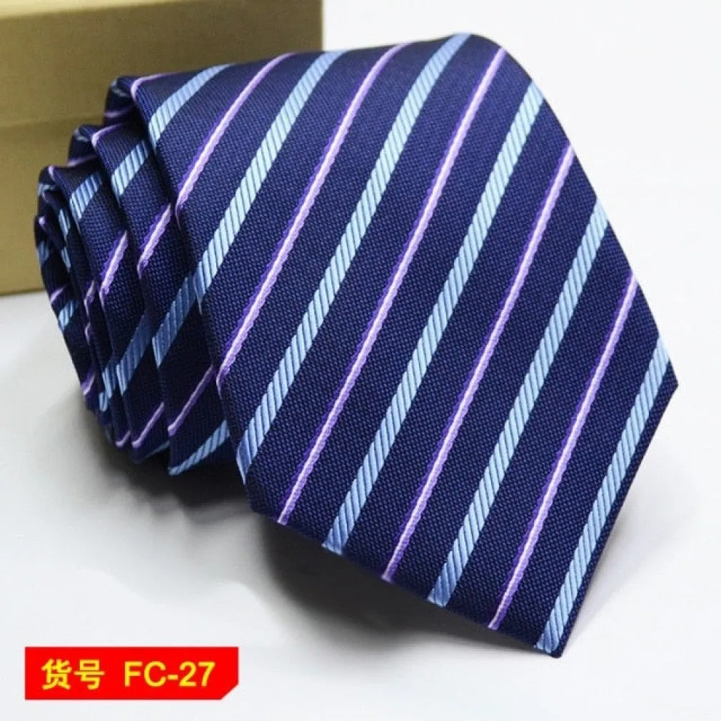 ContiNent 33 Styles Men Ties Solid Color Stripe Flower Floral 8cm Jacquard Necktie Accessories Daily Wear Cravat Wedding Party Gift