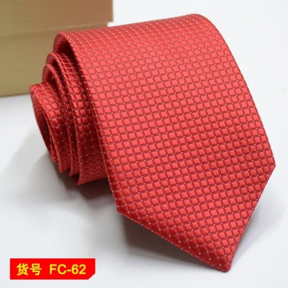 ContiNent 33 Styles Men Ties Solid Color Stripe Flower Floral 8cm Jacquard Necktie Accessories Daily Wear Cravat Wedding Party Gift