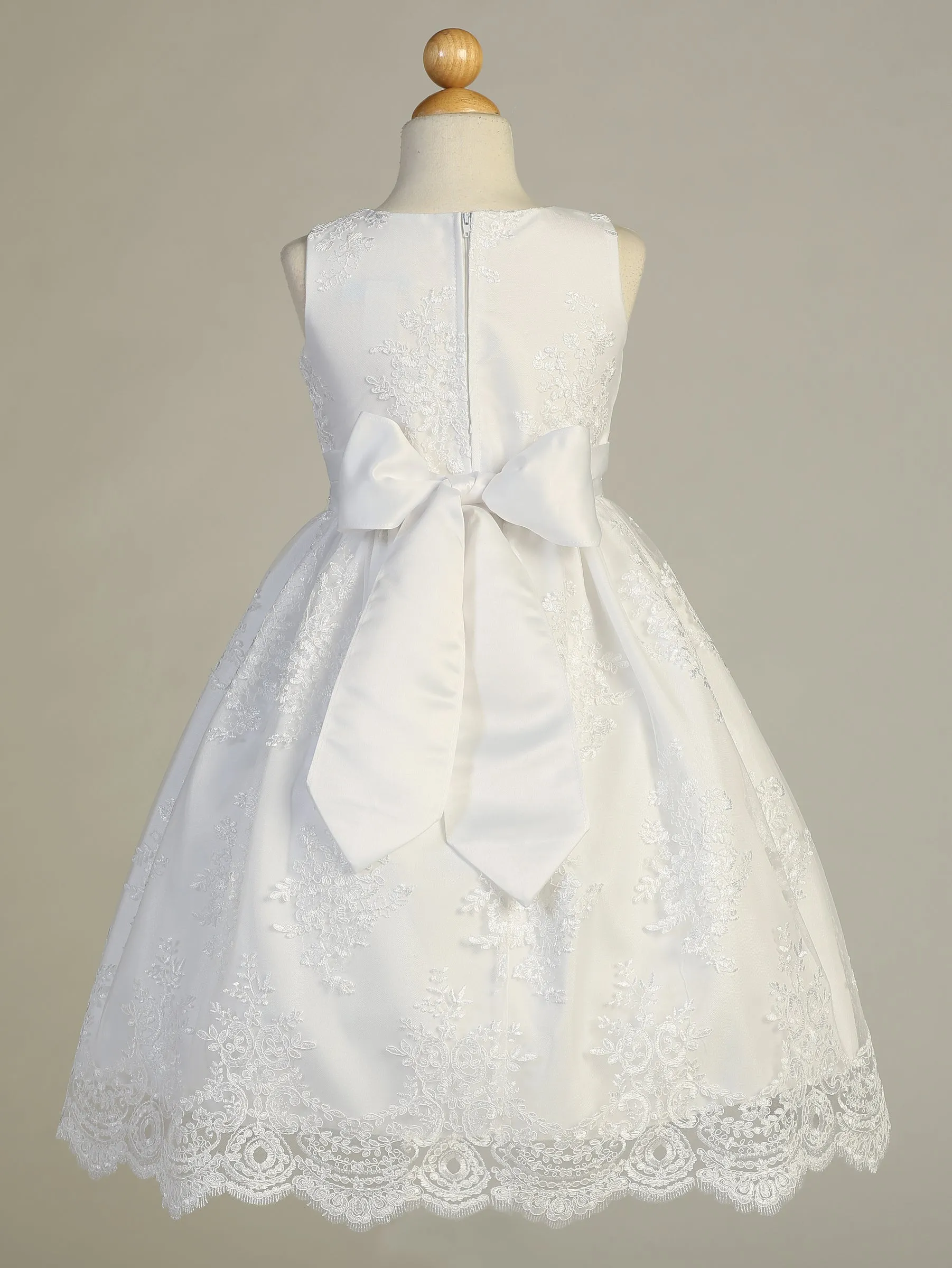 Corded Embroidery Lace First Communion Dress - SP164