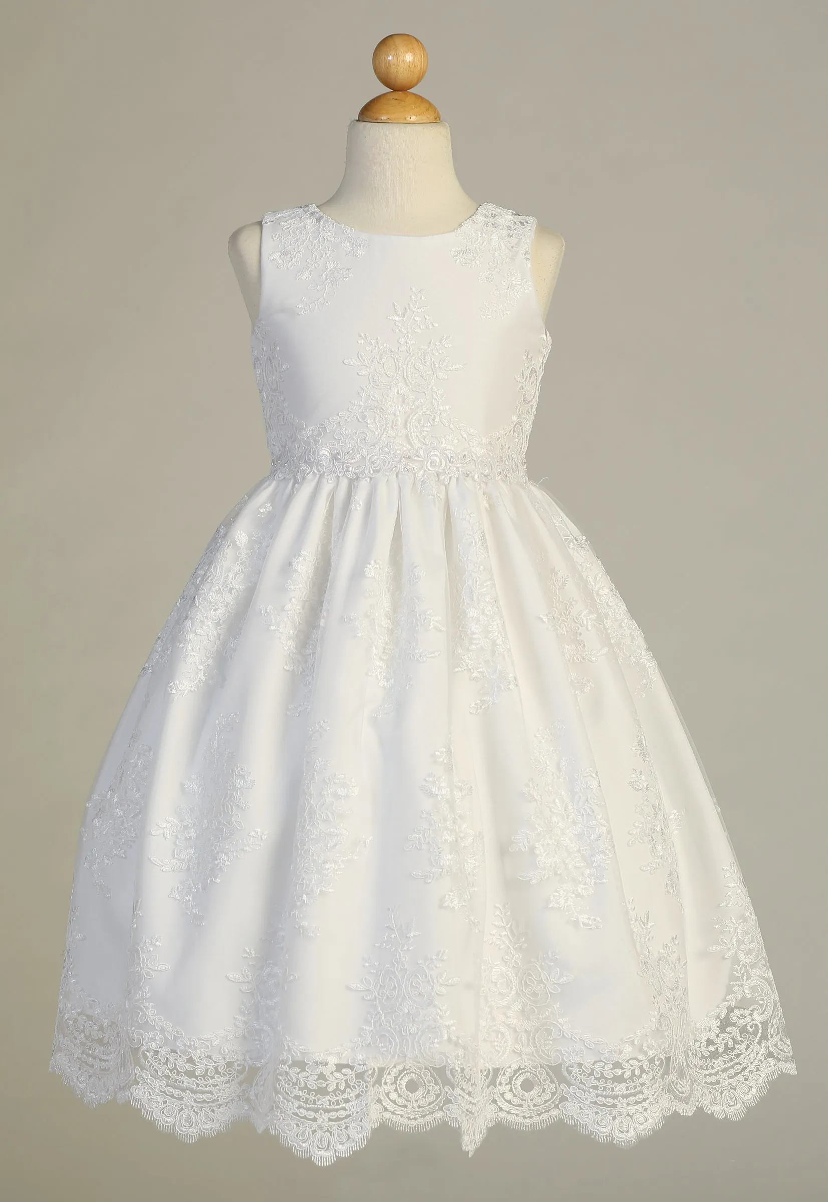 Corded Embroidery Lace First Communion Dress - SP164