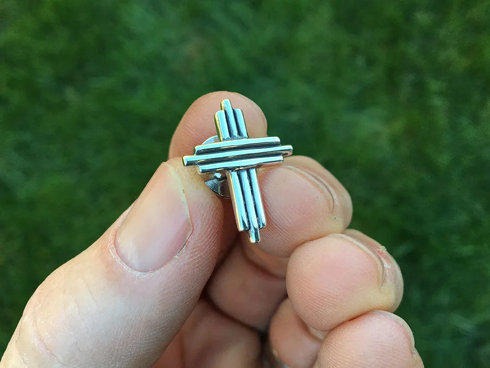 Cross Tie Tack or Cross Tie Bar / Tie Clip Sterling Silver