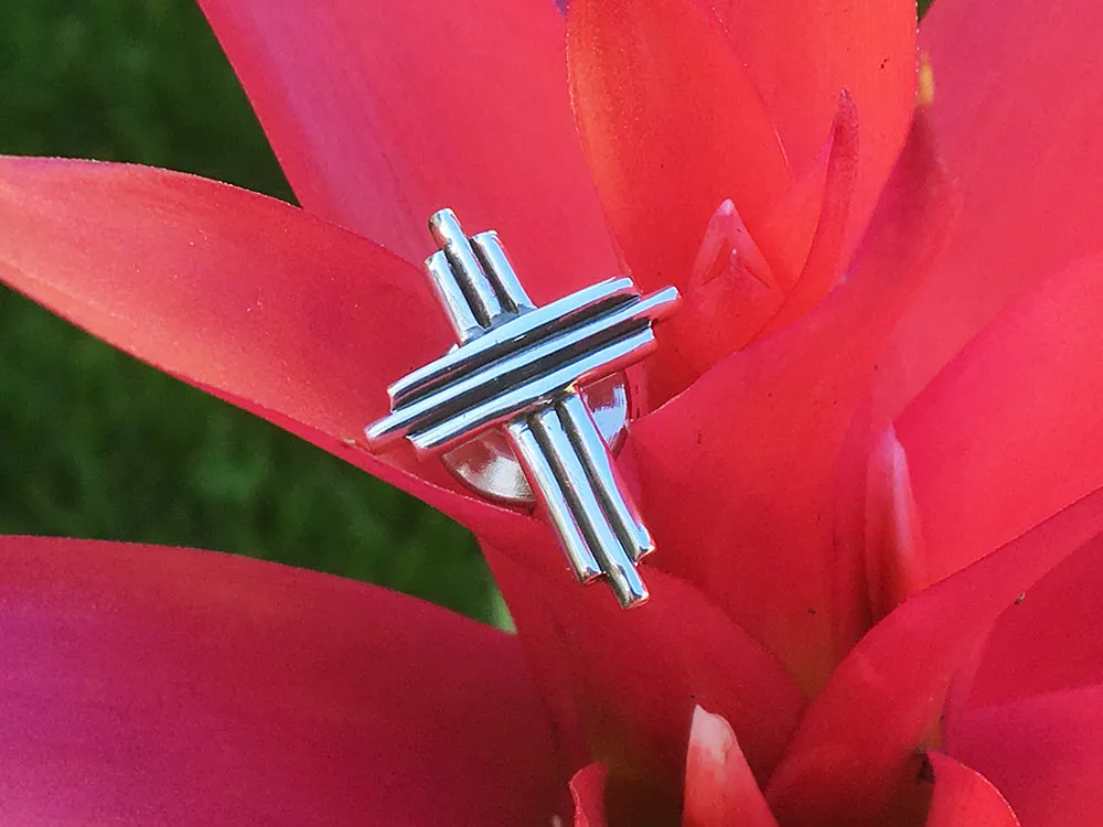 Cross Tie Tack or Cross Tie Bar / Tie Clip Sterling Silver