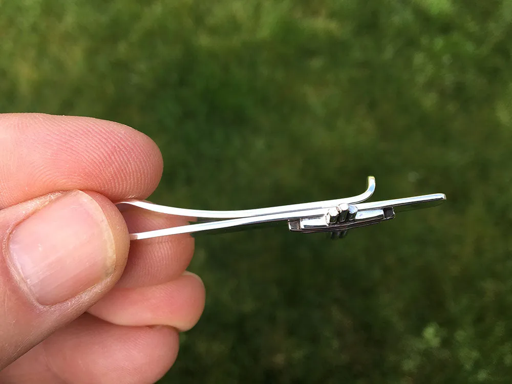 Cross Tie Tack or Cross Tie Bar / Tie Clip Sterling Silver