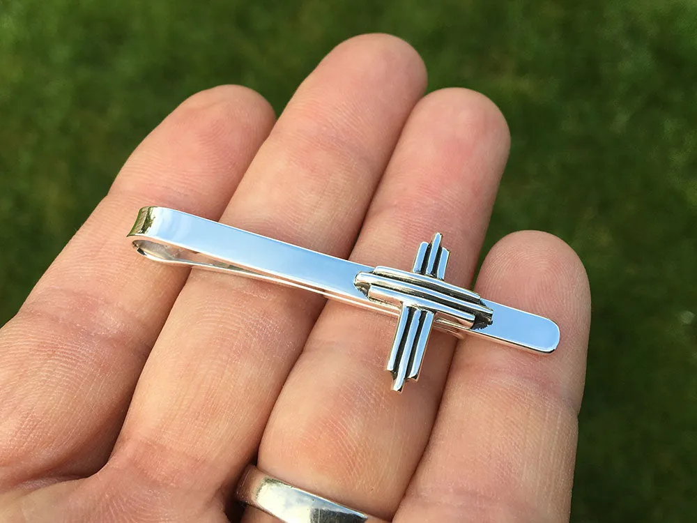 Cross Tie Tack or Cross Tie Bar / Tie Clip Sterling Silver