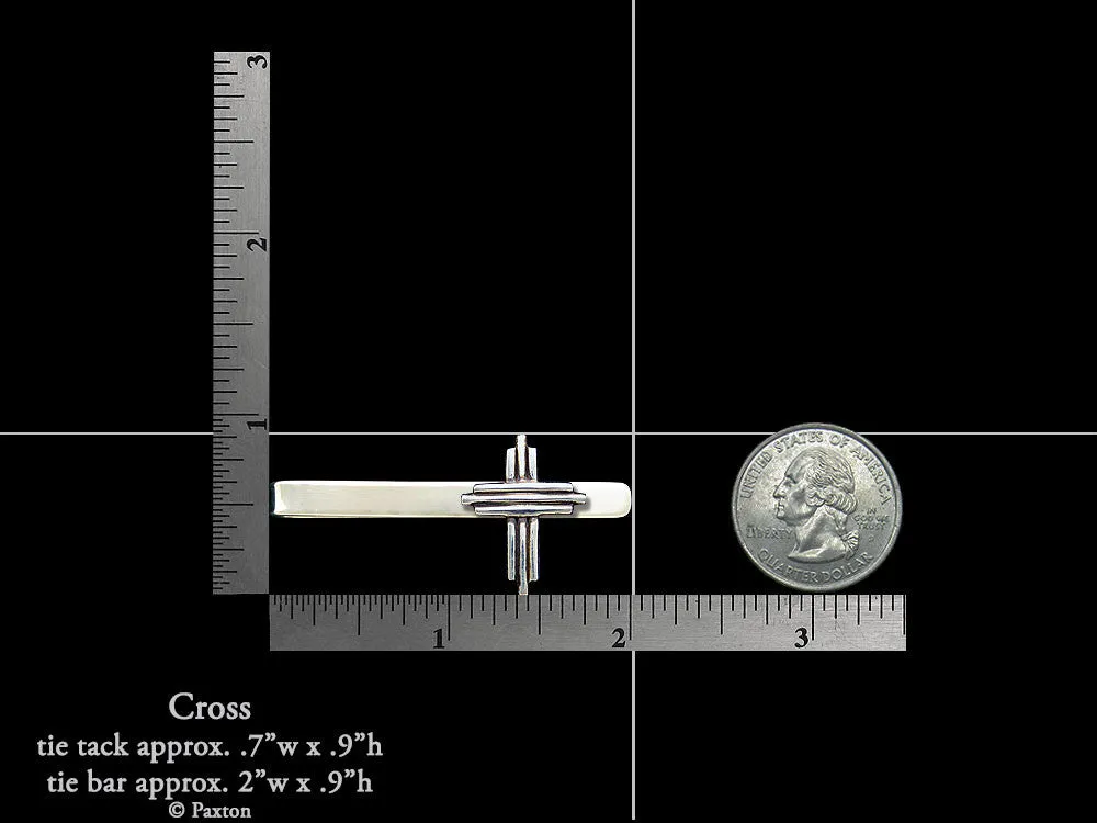 Cross Tie Tack or Cross Tie Bar / Tie Clip Sterling Silver