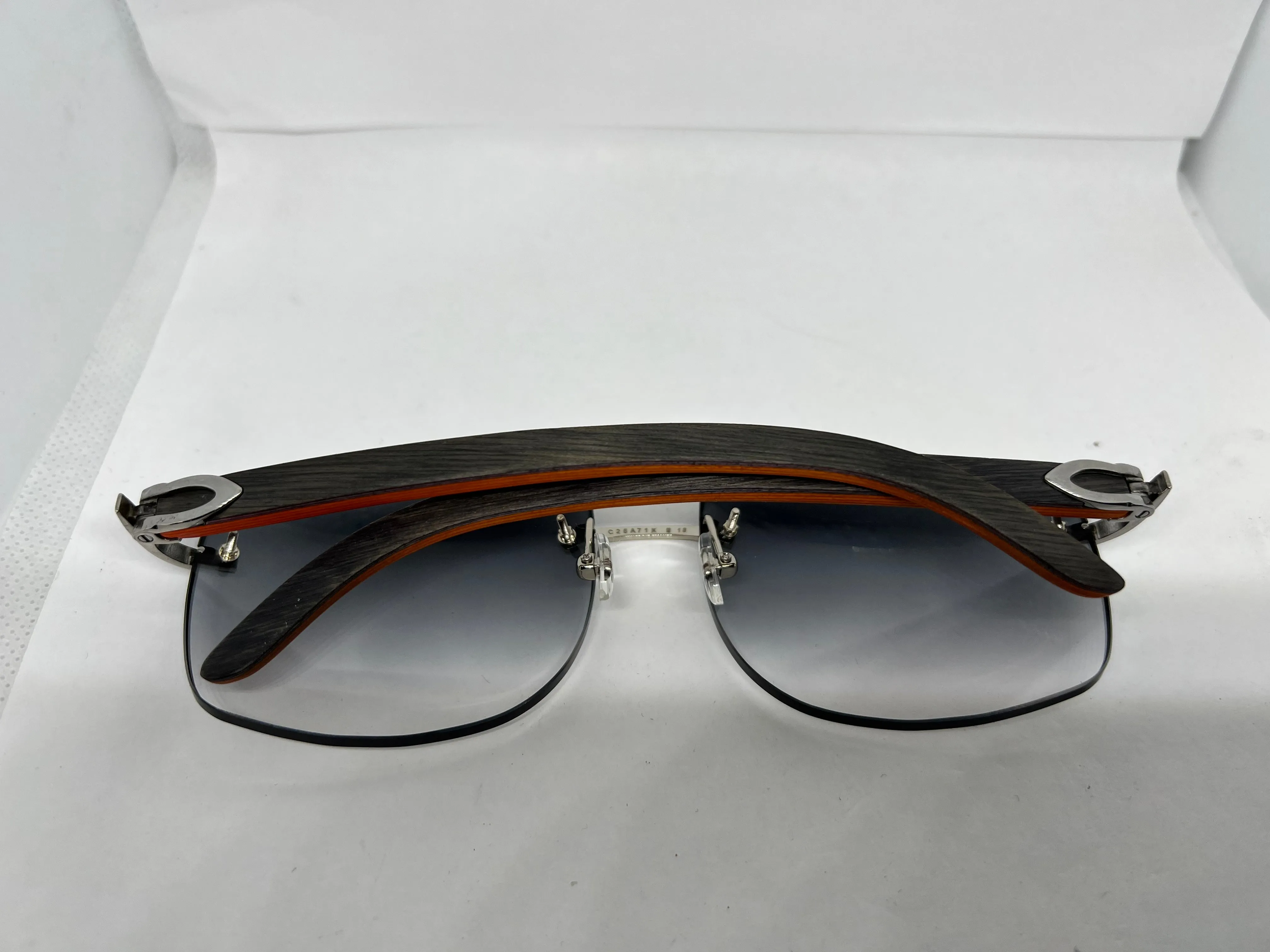 Custom Ash Grey & Orange Temples w/ Gradient Grey Tinted Lenses