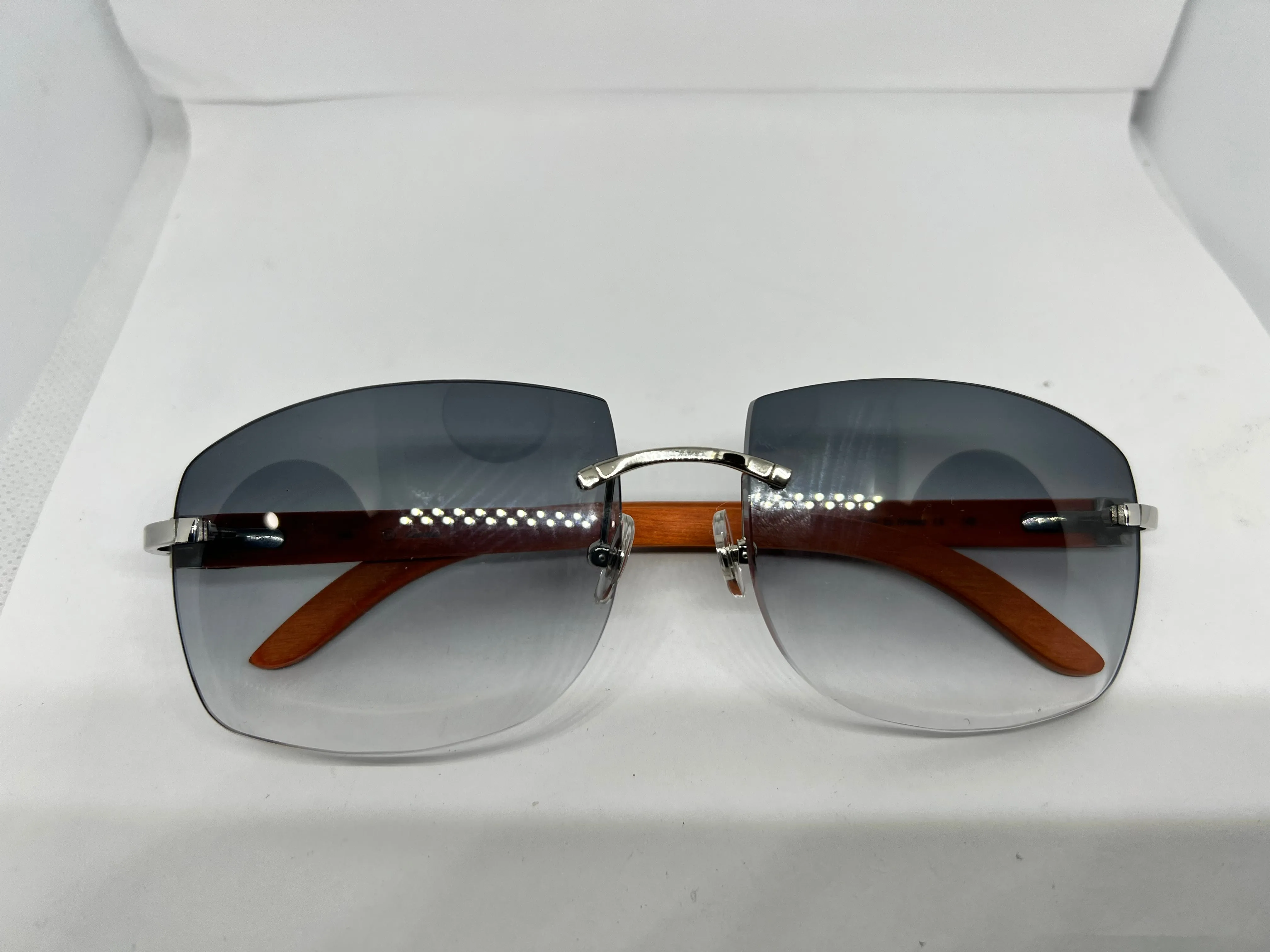 Custom Ash Grey & Orange Temples w/ Gradient Grey Tinted Lenses