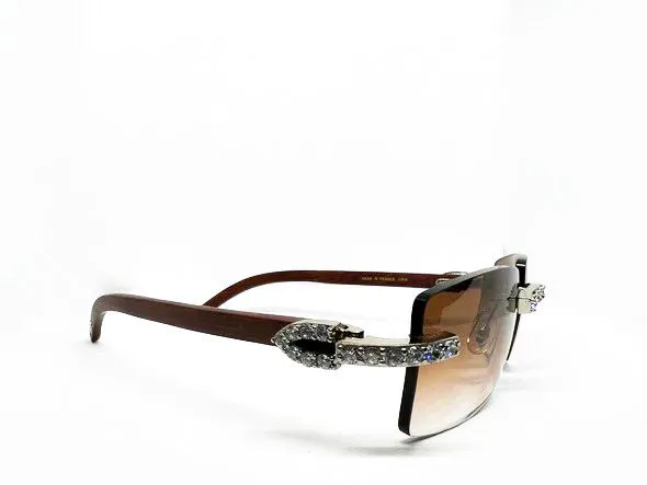 Custom Brown Tinted Lenses w/ 5 pc Diamond Set