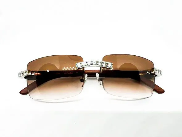 Custom Brown Tinted Lenses w/ 5 pc Diamond Set