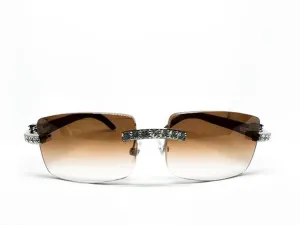 Custom Brown Tinted Lenses w/ 5 pc Diamond Set