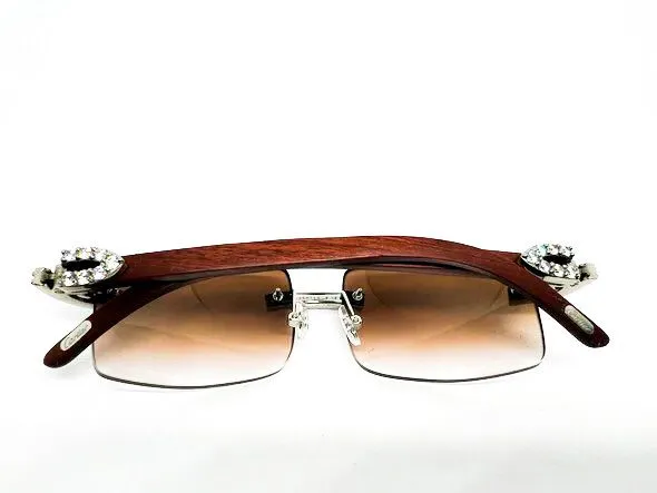 Custom Brown Tinted Lenses w/ 5 pc Diamond Set