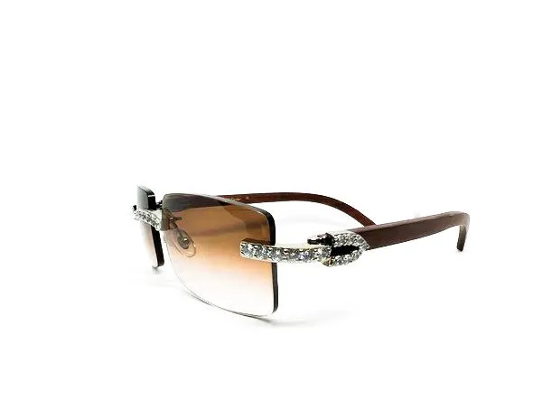 Custom Brown Tinted Lenses w/ 5 pc Diamond Set