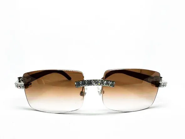 Custom Brown Tinted Lenses w/ 5 pc Diamond Set