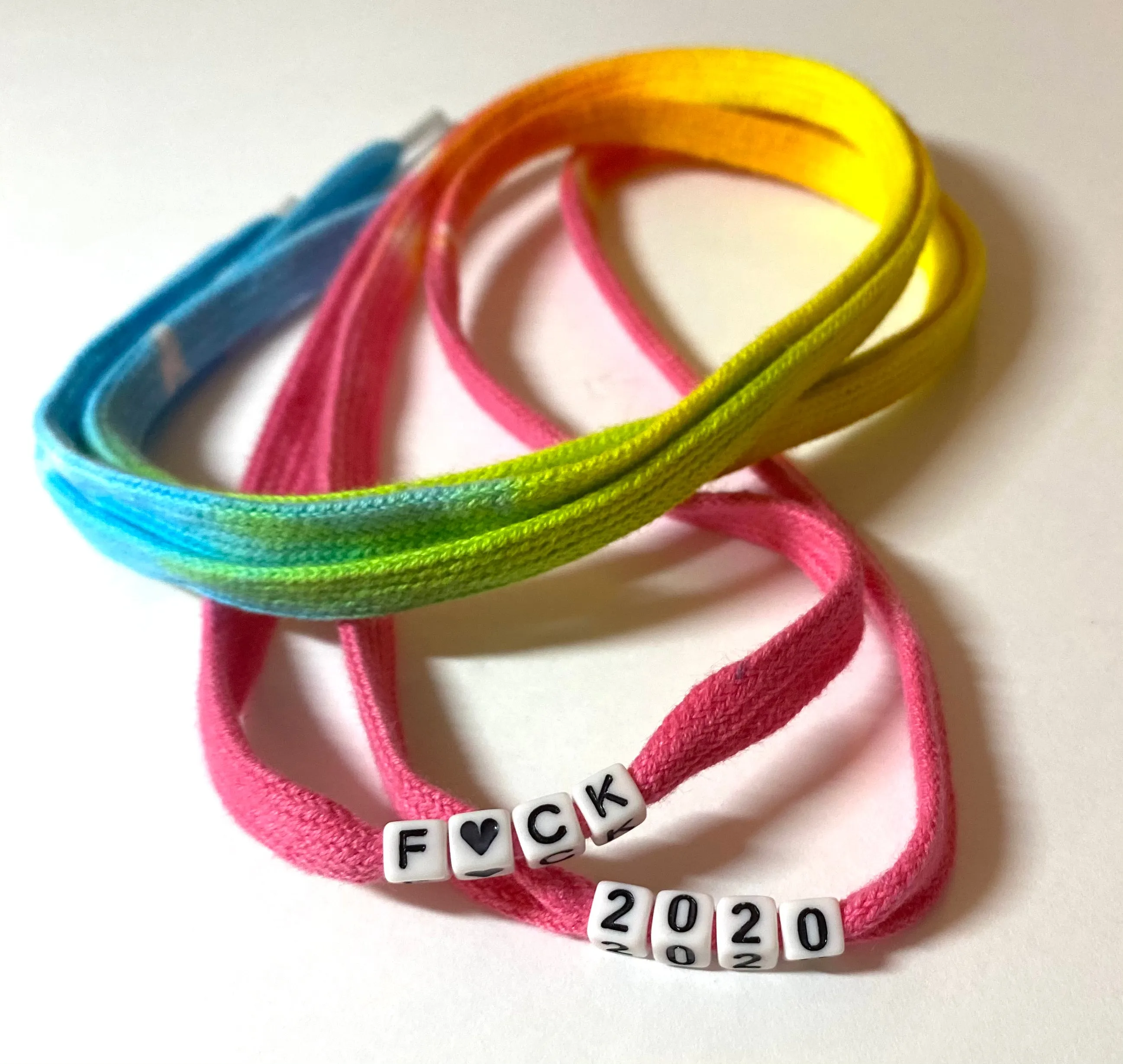 Custom Tie Dye and Beaded Shoelaces
