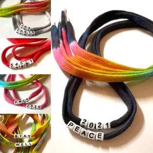 Custom Tie Dye and Beaded Shoelaces