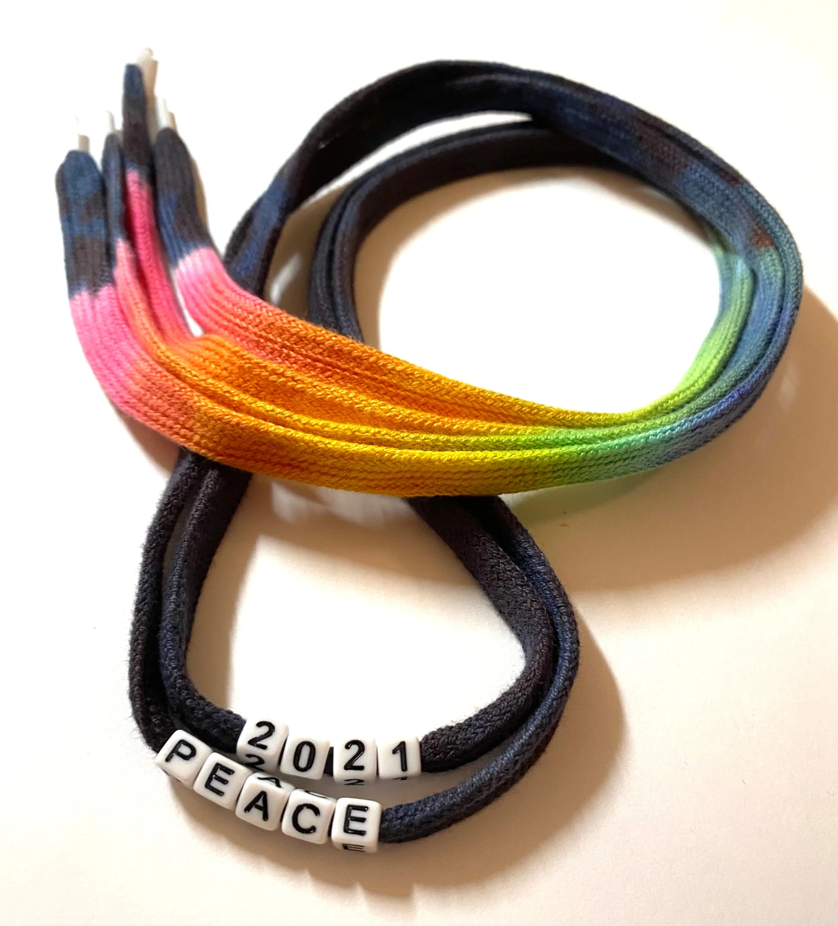 Custom Tie Dye and Beaded Shoelaces