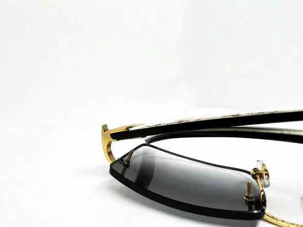 Custom White & Horn Marble Temples w/ Gradient Grey Tinted Lenses