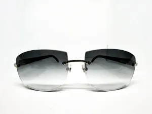Custom White Marble Temples w/ Gradient Grey Tinted Lenses