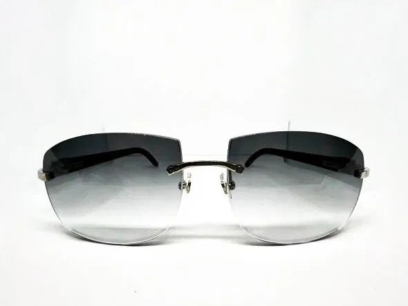Custom White Marble Temples w/ Gradient Grey Tinted Lenses