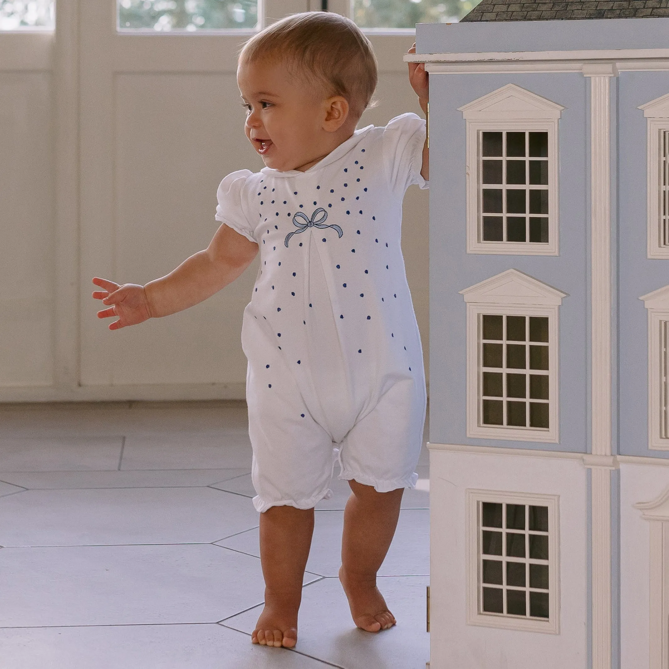 Darla Navy Baby Girls Romper