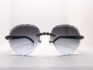 Decor C Silver Blue Woods with 5pc Flower Set Diamond Cut Lenses