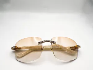 Decor Small C White Acetate Marbles #6 Gradient Brown Transition Lenses