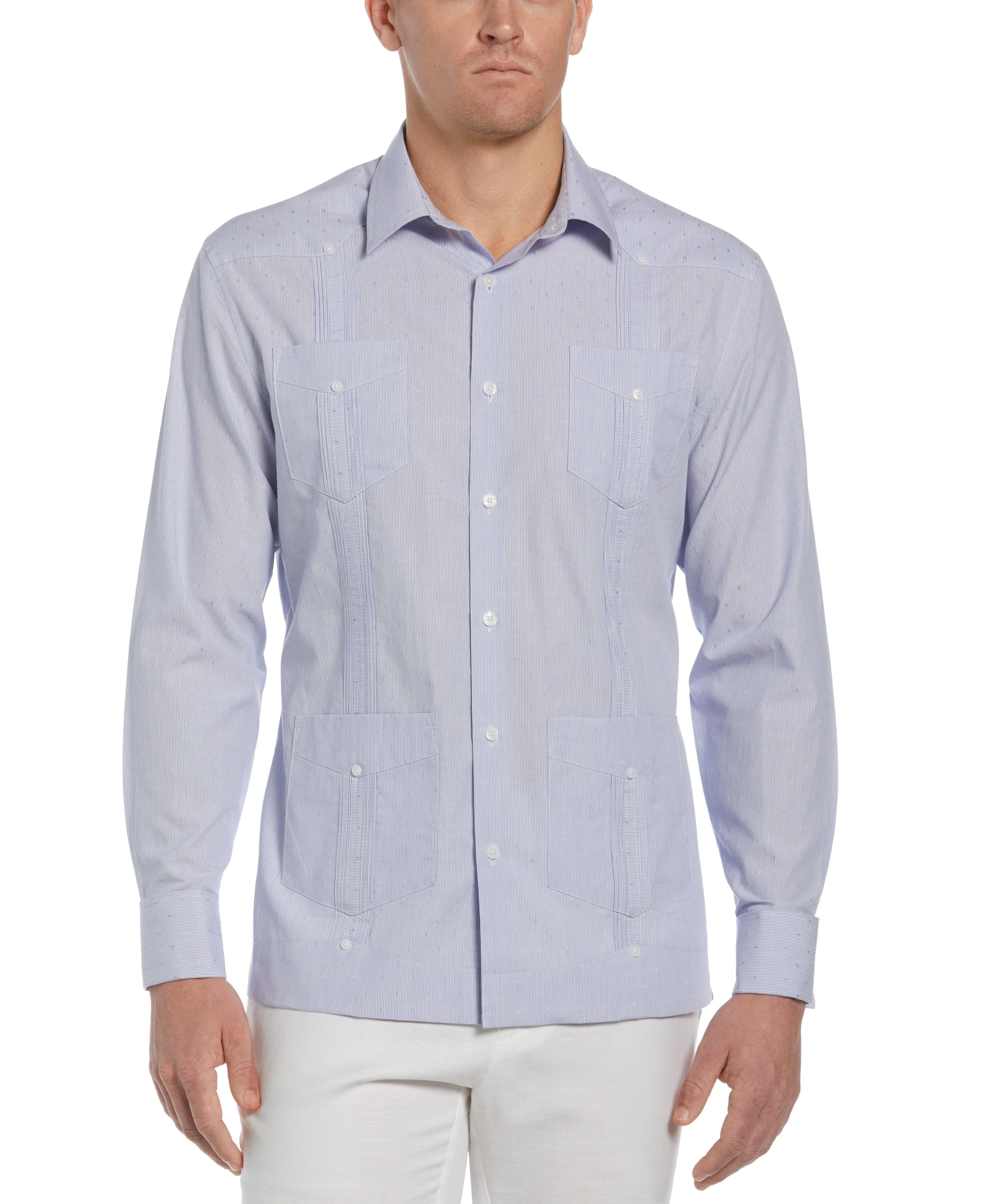 Dobby Stripe Cotton Guayabera Shirt