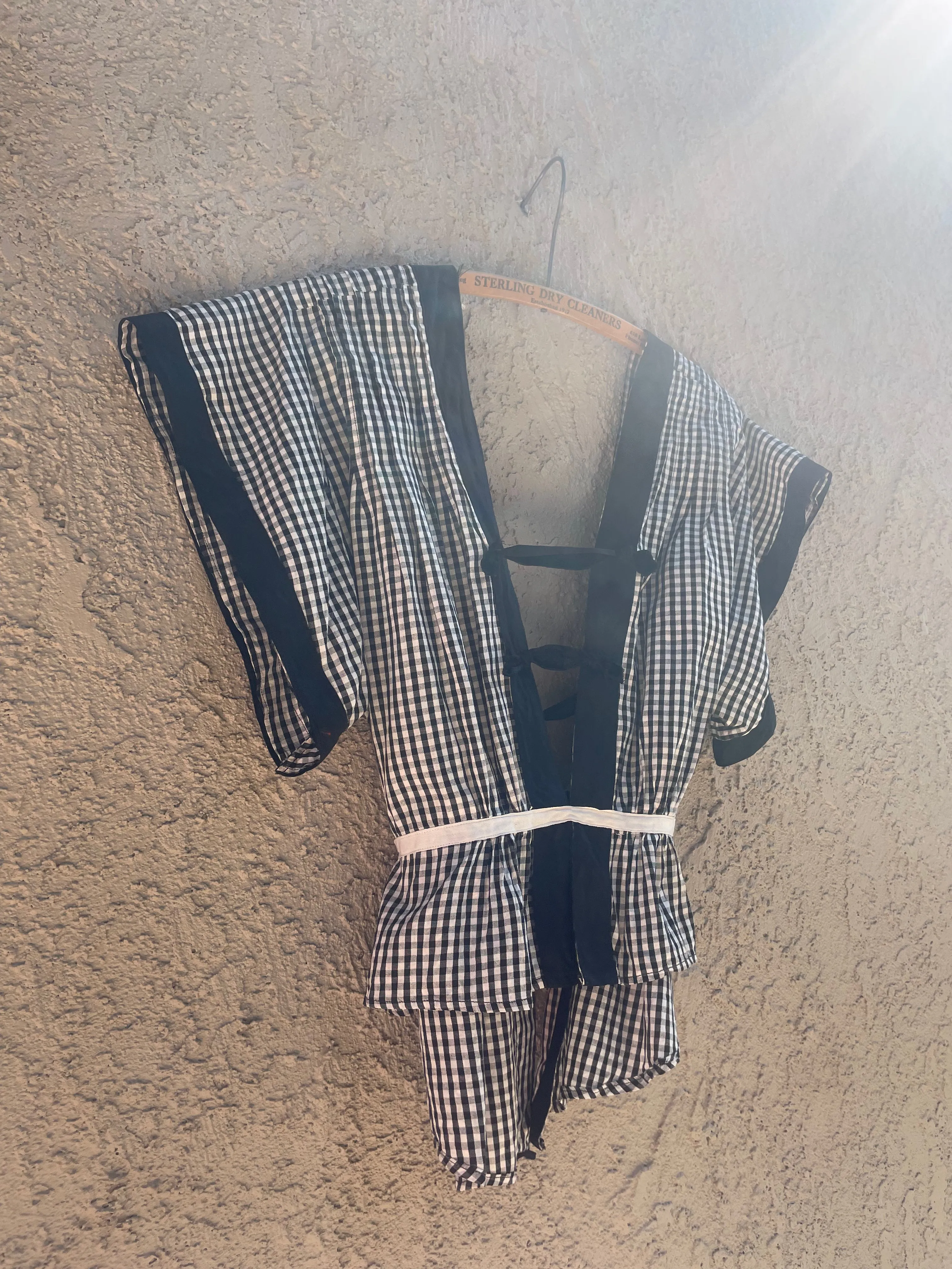 Edwardian Gingham Cotton Keyhole Blouse Skirt Set