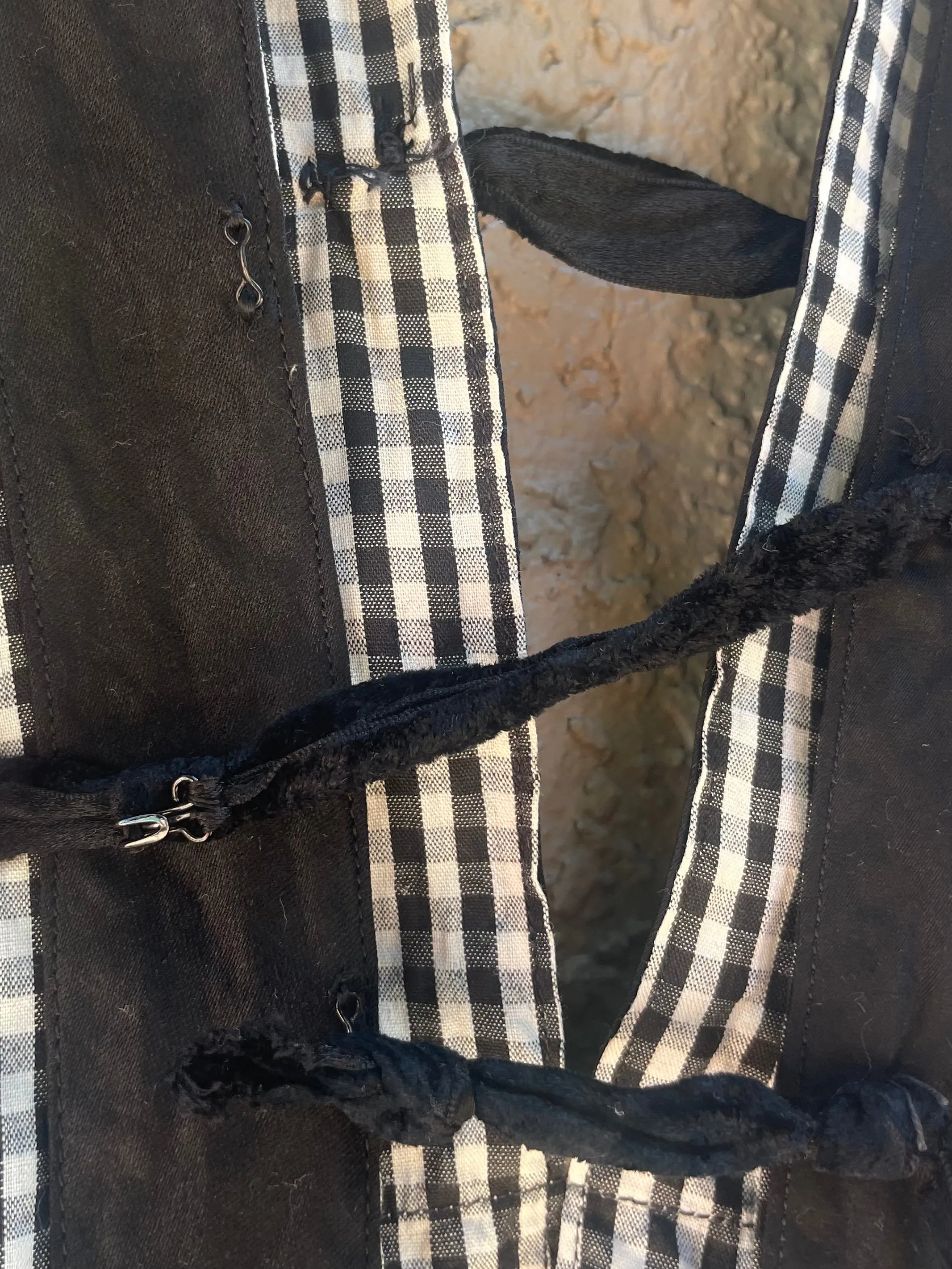 Edwardian Gingham Cotton Keyhole Blouse Skirt Set