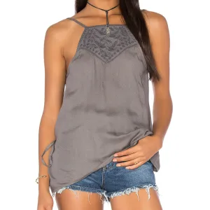 Emanuelle Embroidered Wrap Back Tank