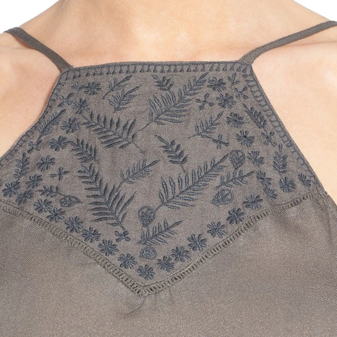 Emanuelle Embroidered Wrap Back Tank